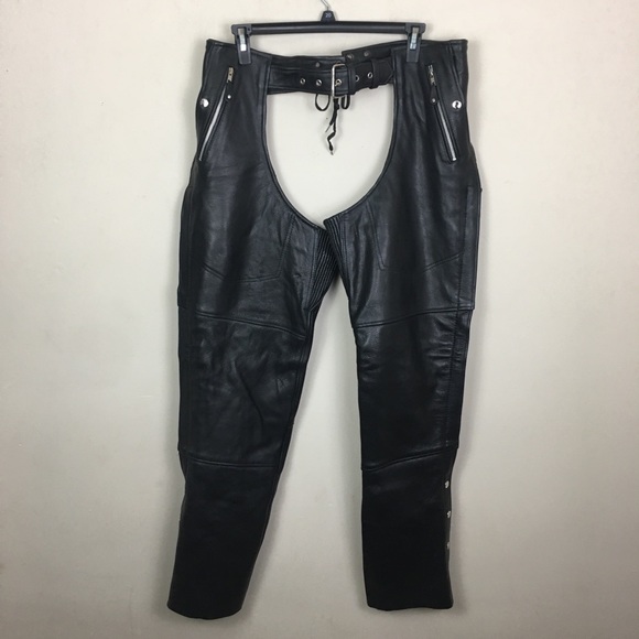 Milwaukee Leather black leather chaps - Picture 2 of 9